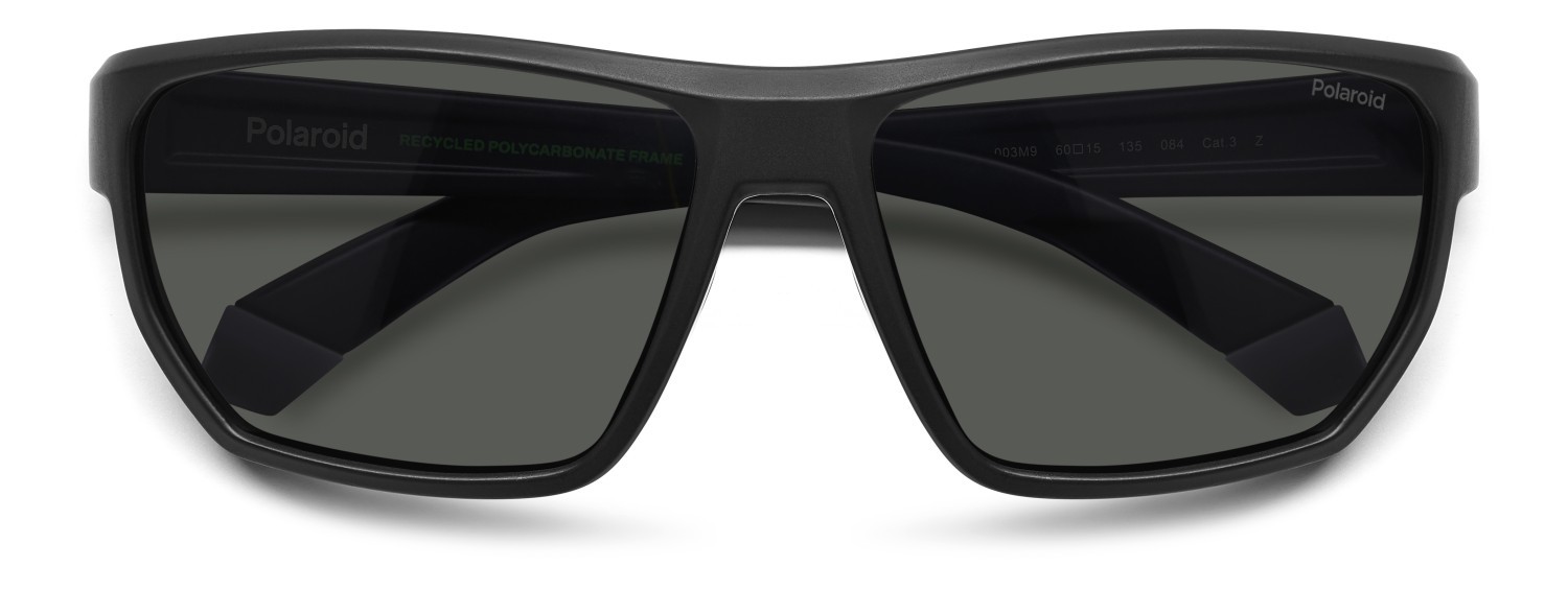 Sunglasses Polaroid Pld 7057/S 207859 003 M9 color matte black shape rectangle lenses grey polarized