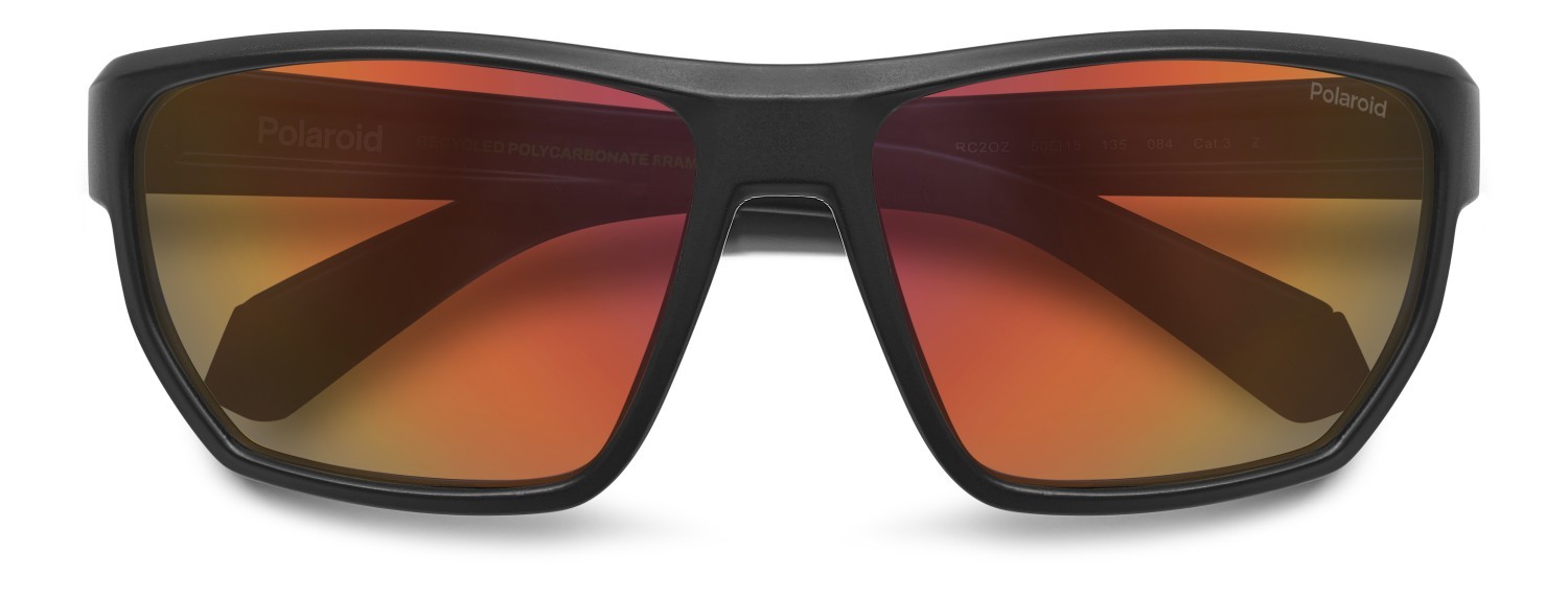 Sunglasses Polaroid Pld 7057/S 207859 RC2 OZ color matte black orange shape rectangle lenses red multilayer polarized