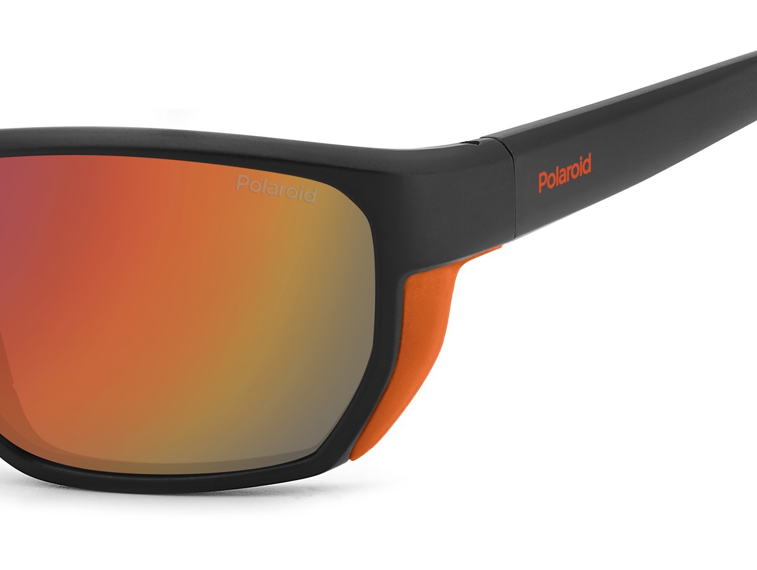 Sunglasses Polaroid Pld 7057/S 207859 RC2 OZ color matte black orange shape rectangle lenses red multilayer polarized