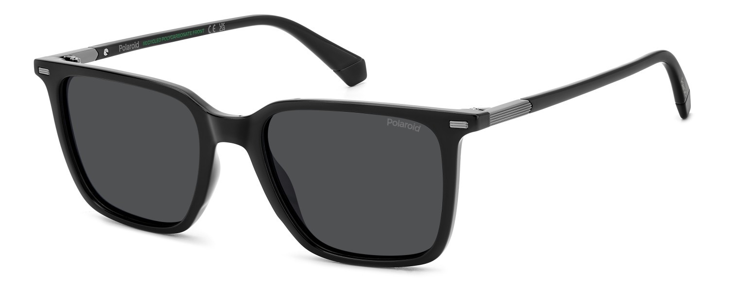 Sunglasses Polaroid Pld 4183/S 207860 807 M9 color black shape rectangle lenses grey polarized