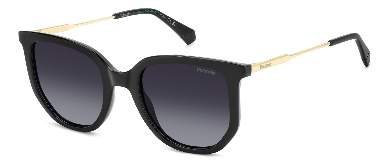 Sunglasses Polaroid Pld 4185/S 207862 807 WJ color black shape rectangle lenses grey shaded polarized