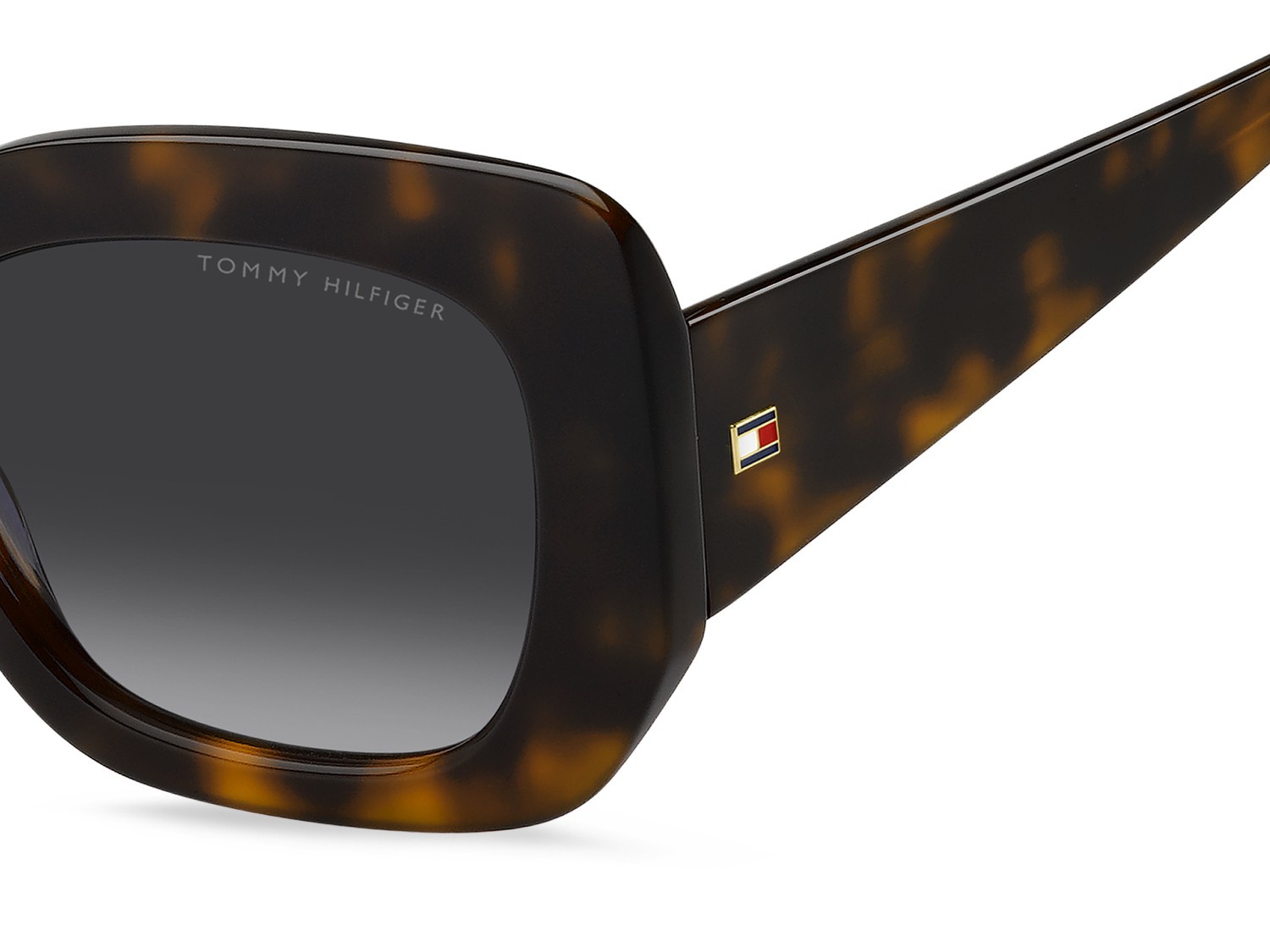 Occhiali da sole Tommy Hilfiger Th 2224/S 207864 086 9O colore havana forma rettangolare lenti dark grey shaded