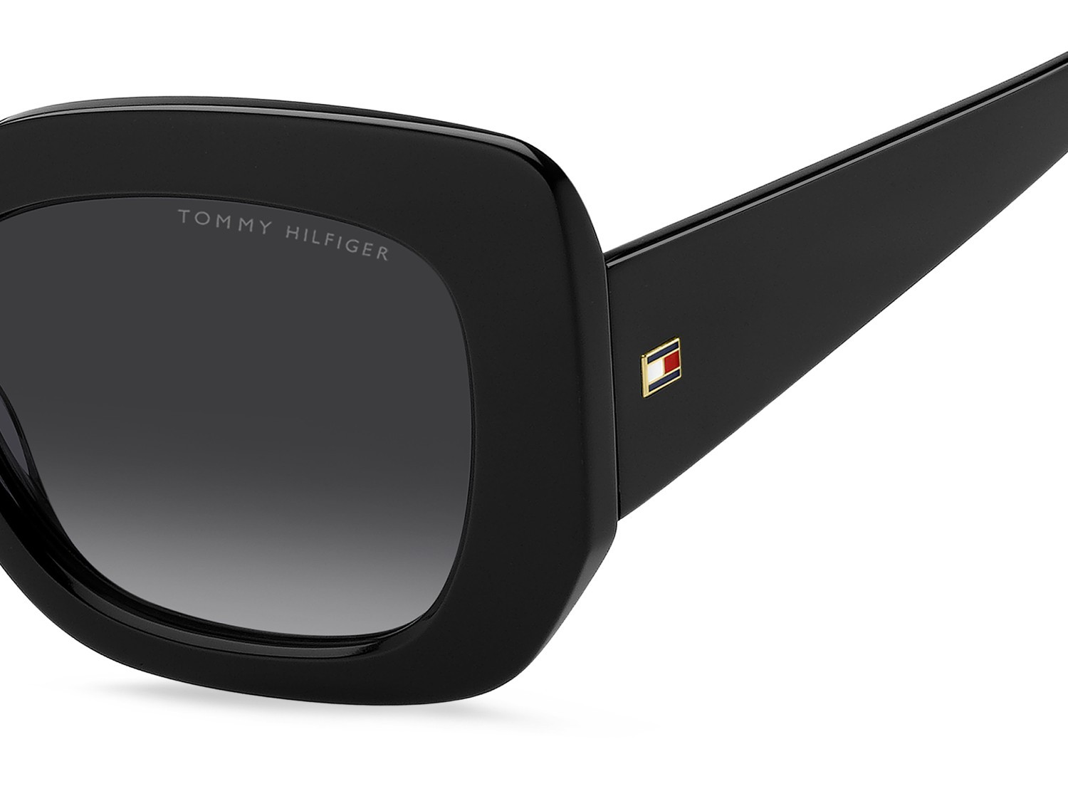 Occhiali da sole Tommy Hilfiger Th 2224/S 207864 807 9O colore black forma rettangolare lenti dark grey shaded