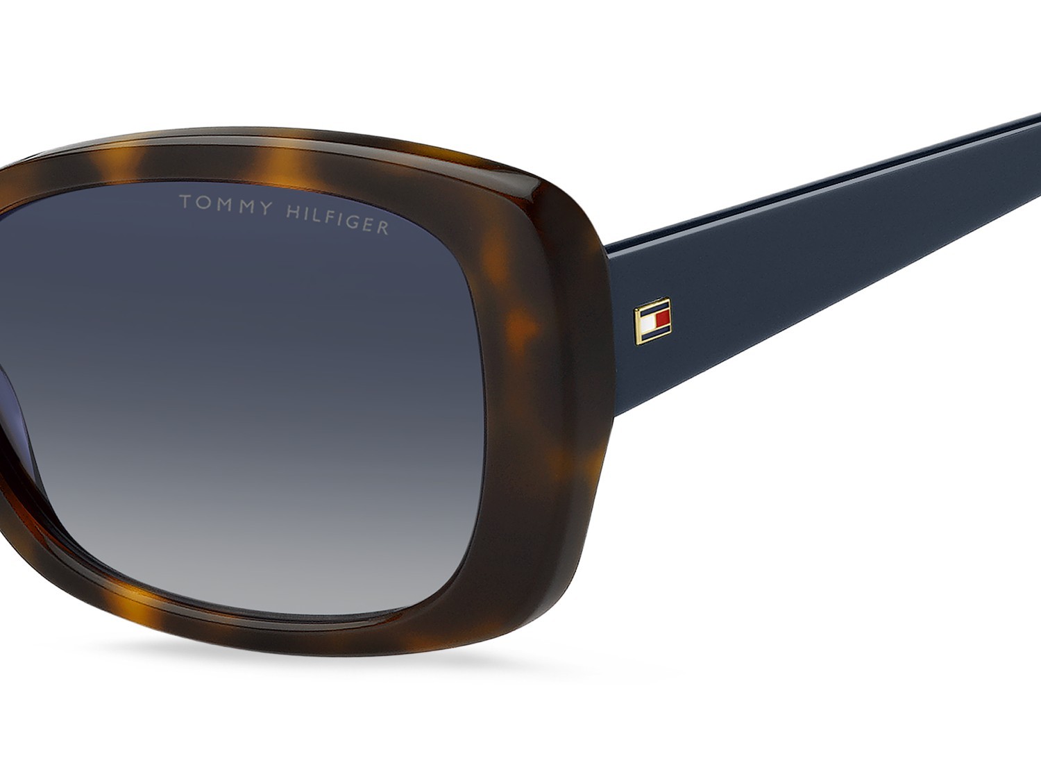 Sunglasses Tommy Hilfiger Th 2225/S 207865 IPR 08 color havana blue shape rectangle lenses dk blue shaded