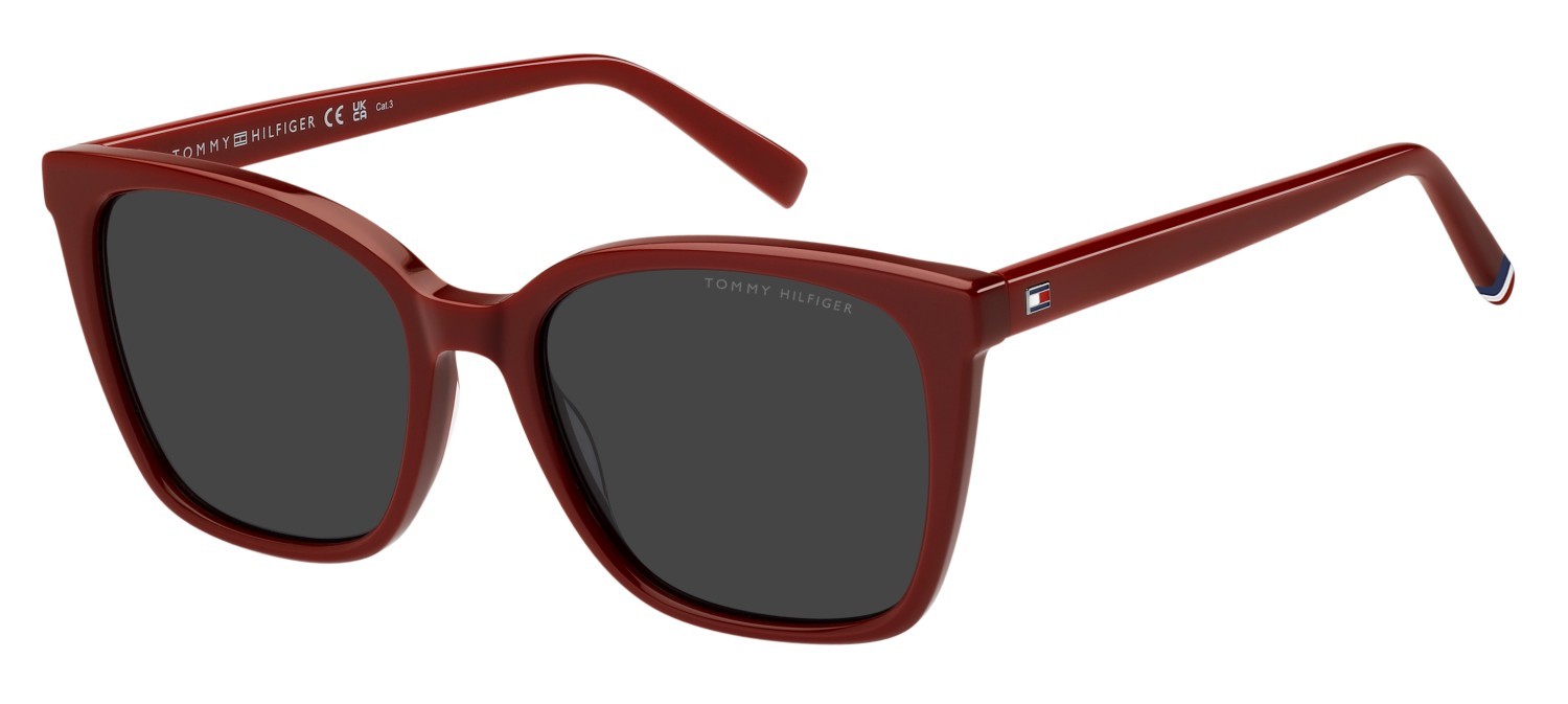 Occhiali da sole Tommy Hilfiger Th 2226/S 207866 LHF IR colore burgundy forma rettangolare lenti grey