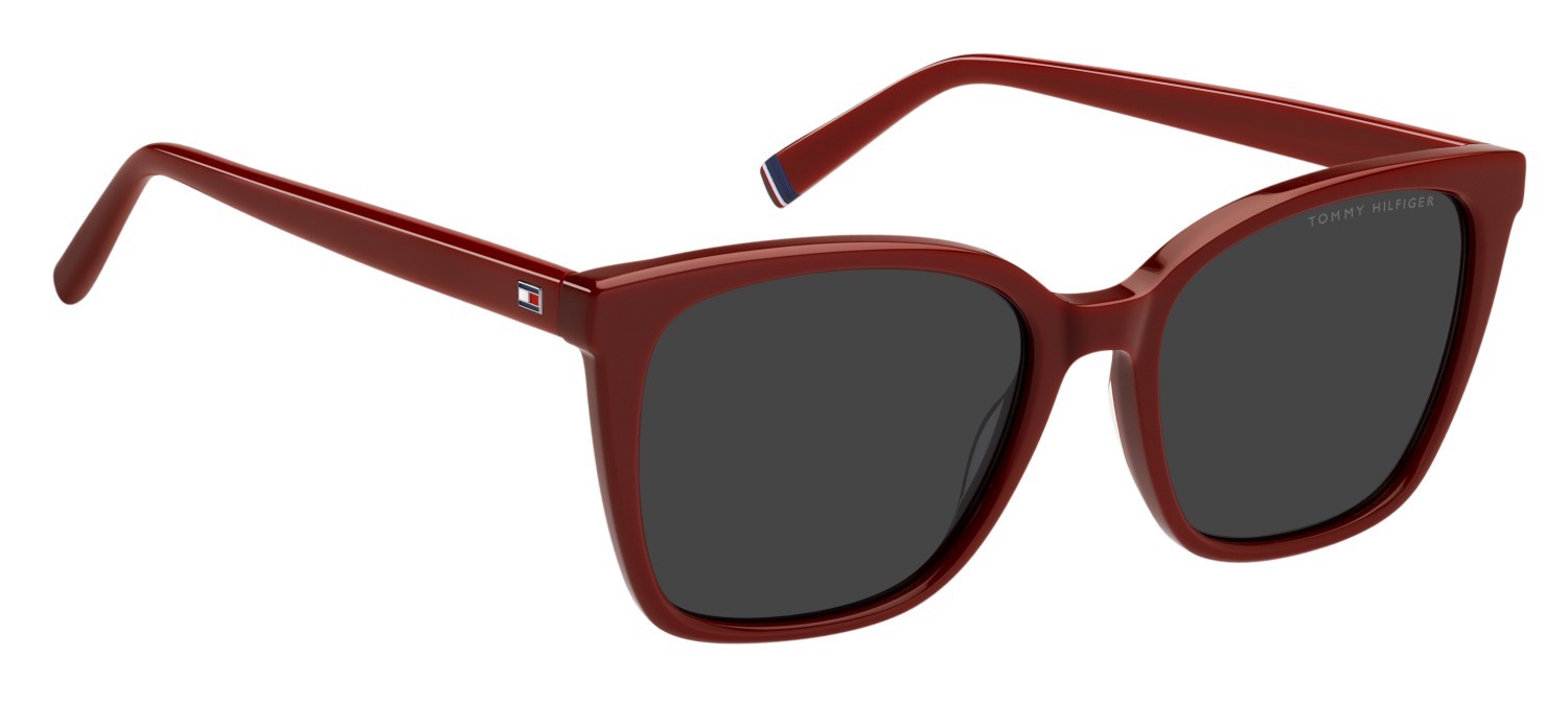 Occhiali da sole Tommy Hilfiger Th 2226/S 207866 LHF IR colore burgundy forma rettangolare lenti grey