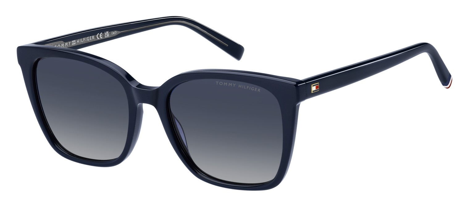 Occhiali da sole Tommy Hilfiger Th 2226/S 207866 PJP 08 colore blue forma rettangolare lenti dk blue shaded