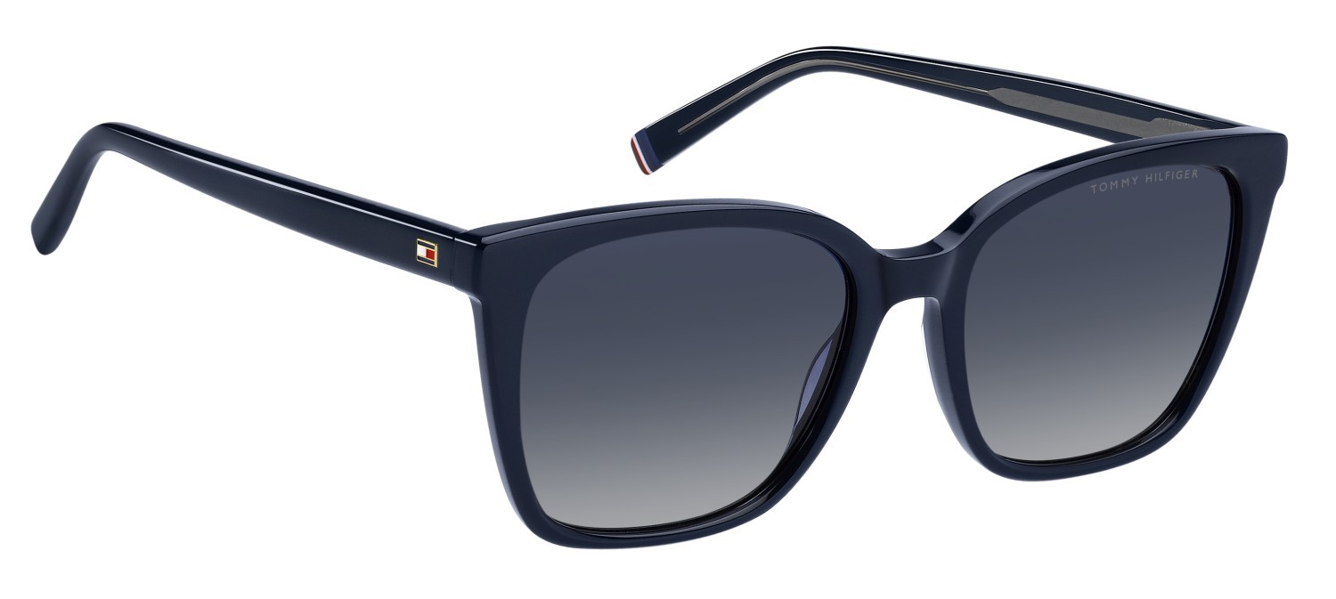 Occhiali da sole Tommy Hilfiger Th 2226/S 207866 PJP 08 colore blue forma rettangolare lenti dk blue shaded