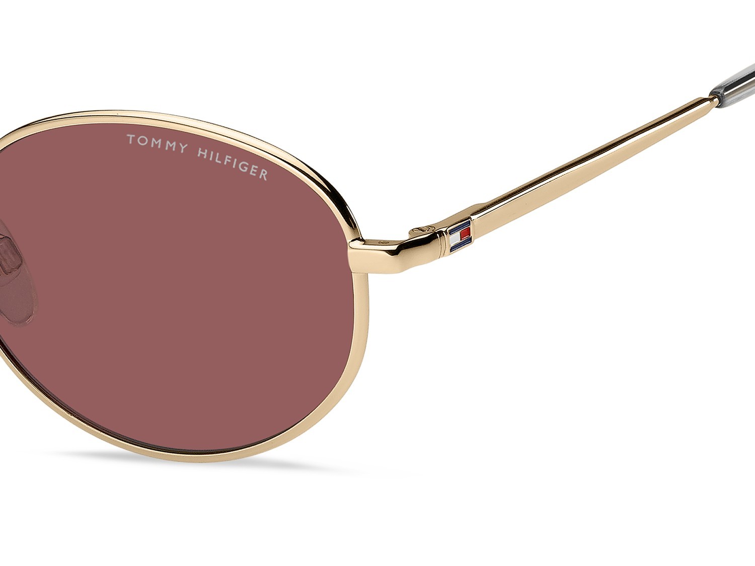 Sunglasses Tommy Hilfiger Th 2219/S 207867 000 4S color rose gold shape oval lenses burgundy