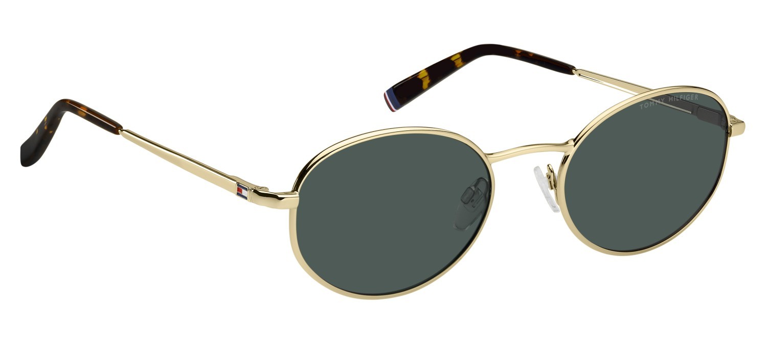 Sunglasses Tommy Hilfiger Th 2219/S 207867 J5G QT color gold shape oval lenses green