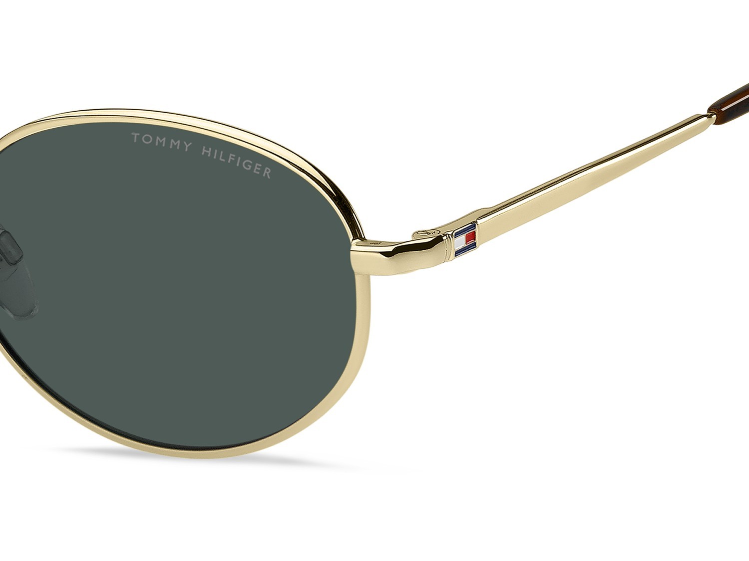 Sunglasses Tommy Hilfiger Th 2219/S 207867 J5G QT color gold shape oval lenses green