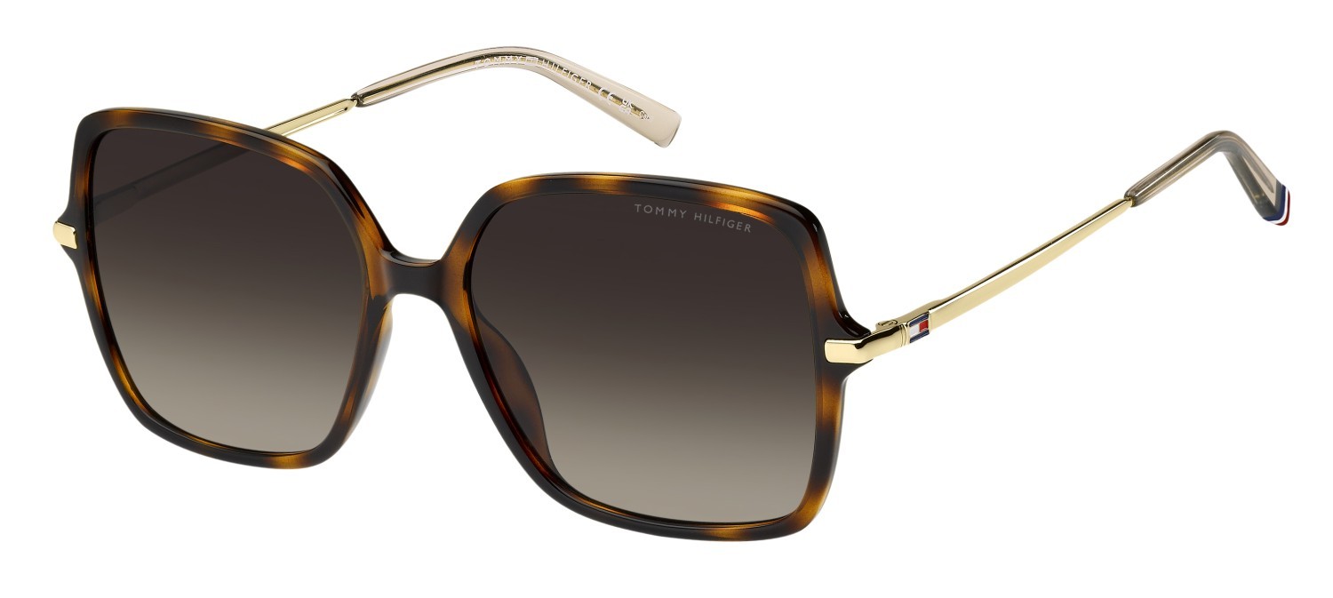 Occhiali da sole Tommy Hilfiger Th 2220/S 207868 086 HA colore havana forma quadrato lenti brown shaded