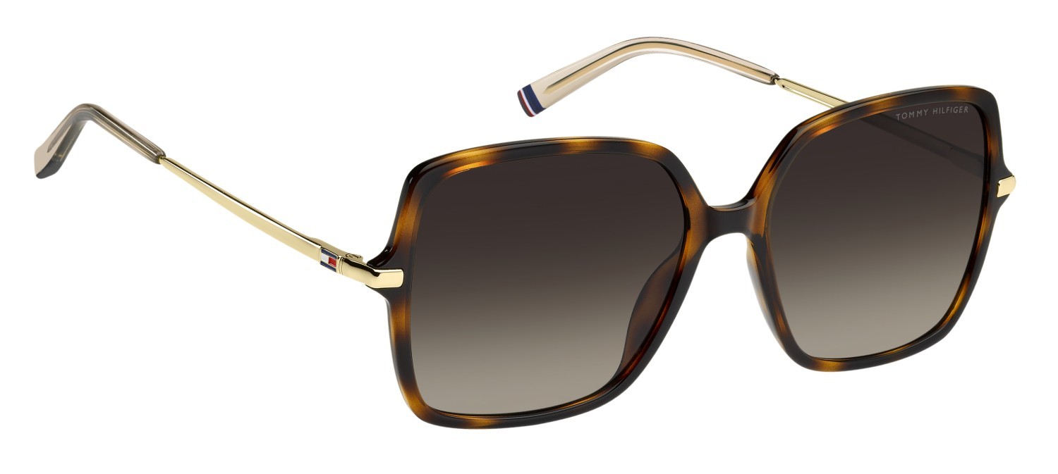 Occhiali da sole Tommy Hilfiger Th 2220/S 207868 086 HA colore havana forma quadrato lenti brown shaded