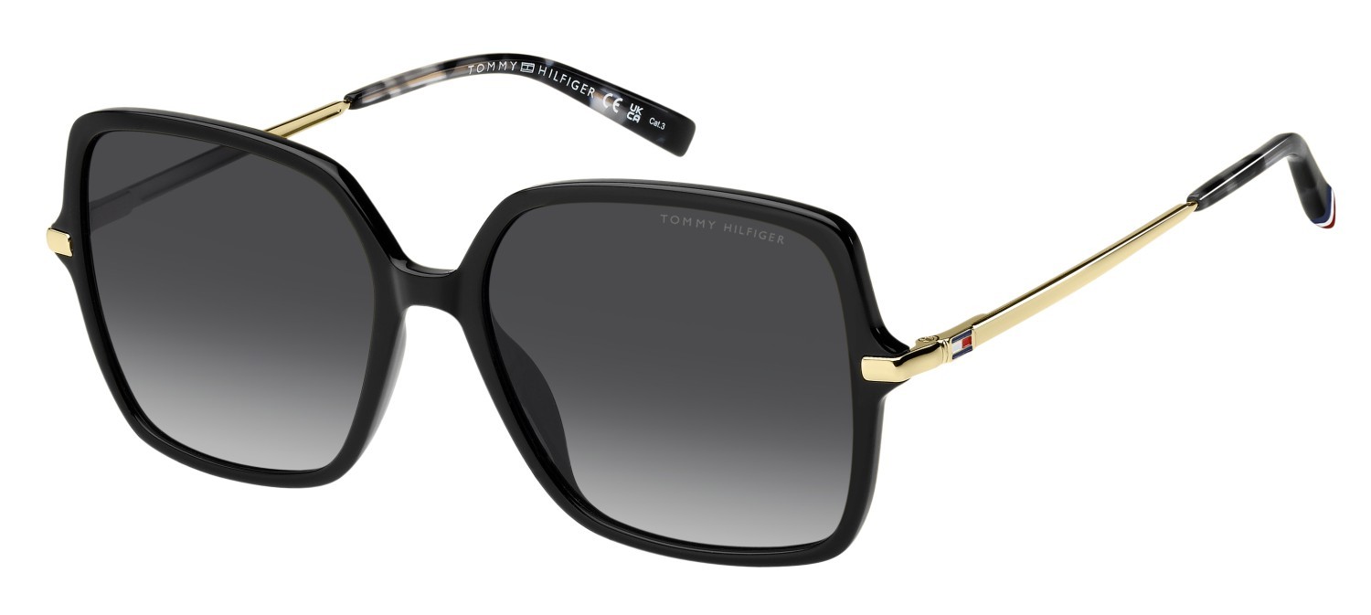 Occhiali da sole Tommy Hilfiger Th 2220/S 207868 807 9O colore black forma quadrato lenti dark grey shaded