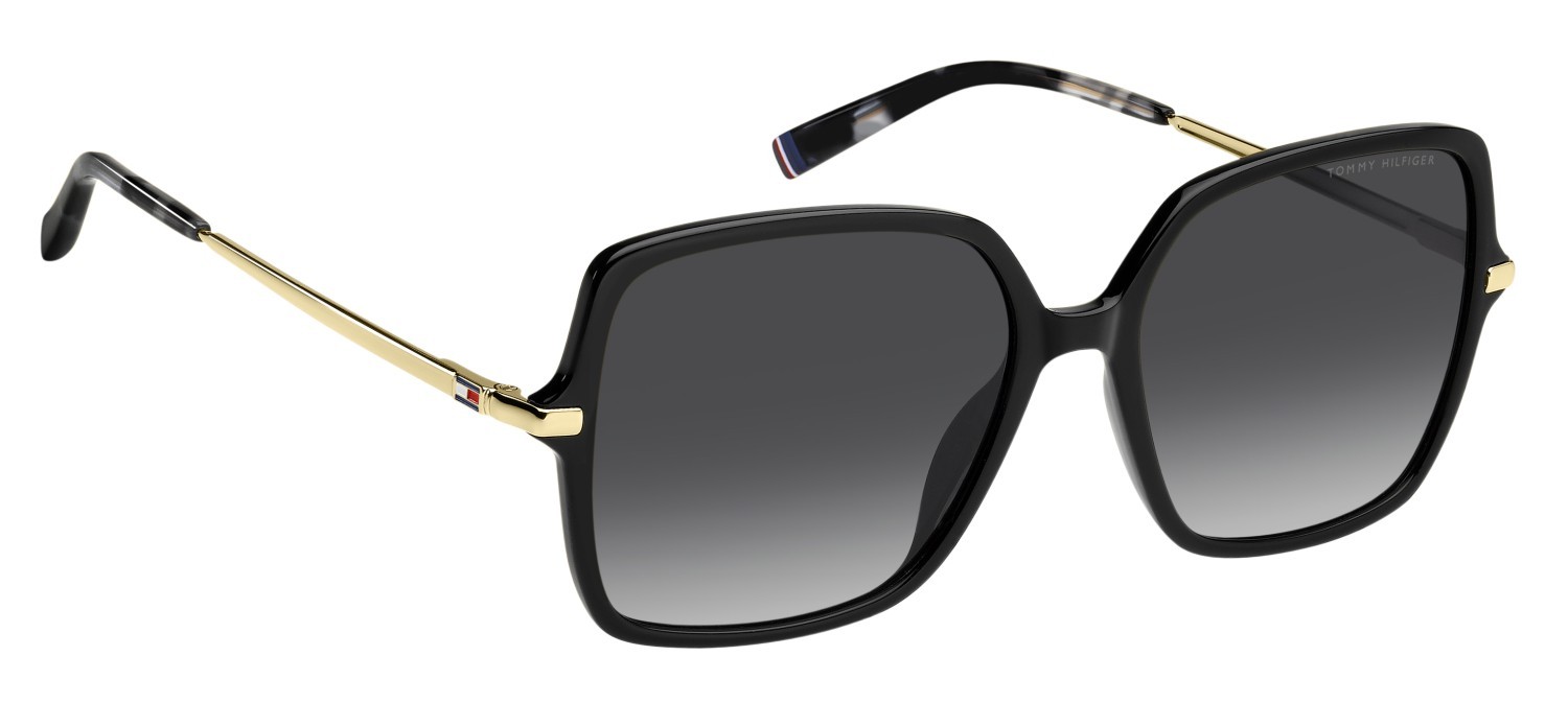 Occhiali da sole Tommy Hilfiger Th 2220/S 207868 807 9O colore black forma quadrato lenti dark grey shaded