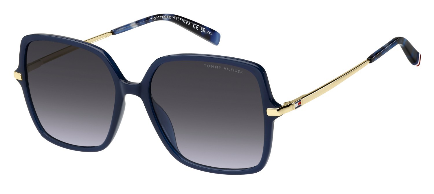 Occhiali da sole Tommy Hilfiger Th 2220/S 207868 PJP 08 colore blue forma quadrato lenti dk blue shaded