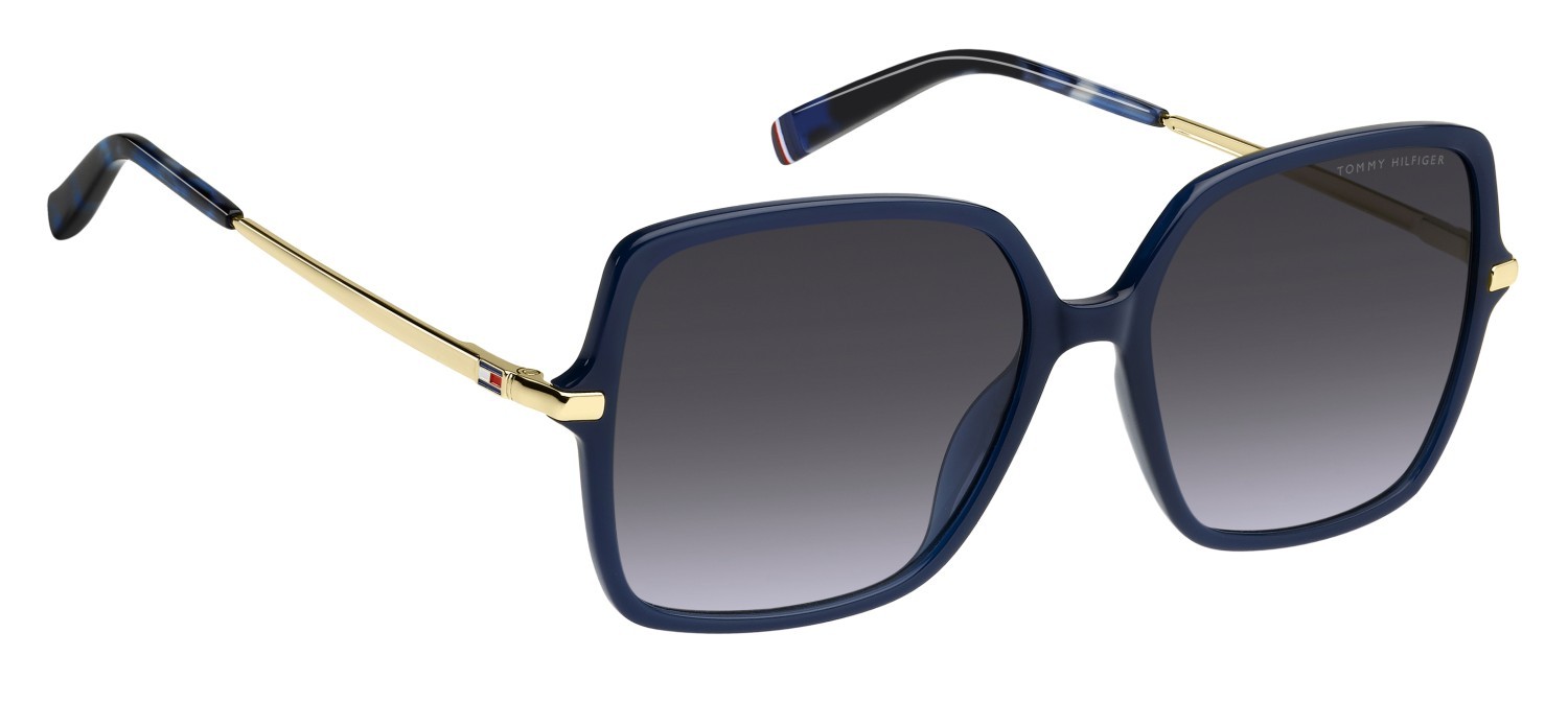 Occhiali da sole Tommy Hilfiger Th 2220/S 207868 PJP 08 colore blue forma quadrato lenti dk blue shaded