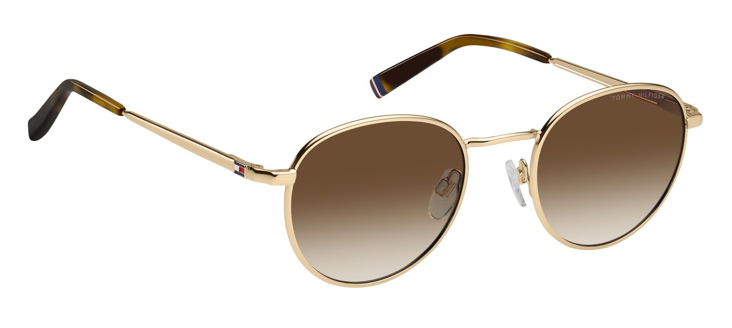 Sunglasses Tommy Hilfiger Th 2217/S 207869 000 HA color rose gold shape pantos lenses brown shaded