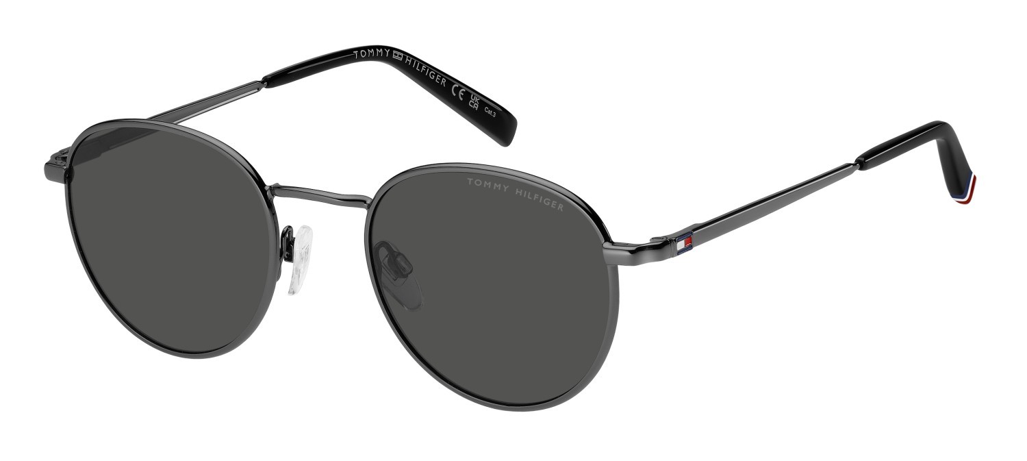 Sunglasses Tommy Hilfiger Th 2217/S 207869 KJ1 IR color dark ruthenium shape pantos lenses grey