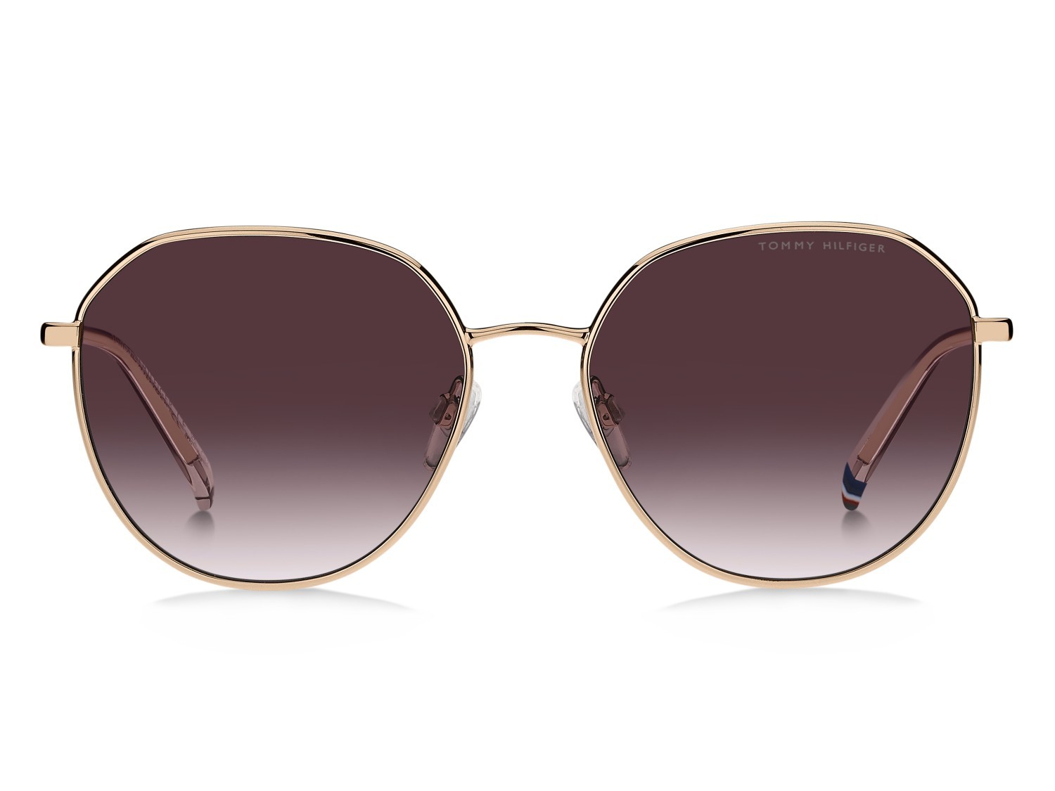 Occhiali da sole Tommy Hilfiger Th 2218/S 207870 DDB 3X colore gold copper forma pantos lenti pink doubleshade
