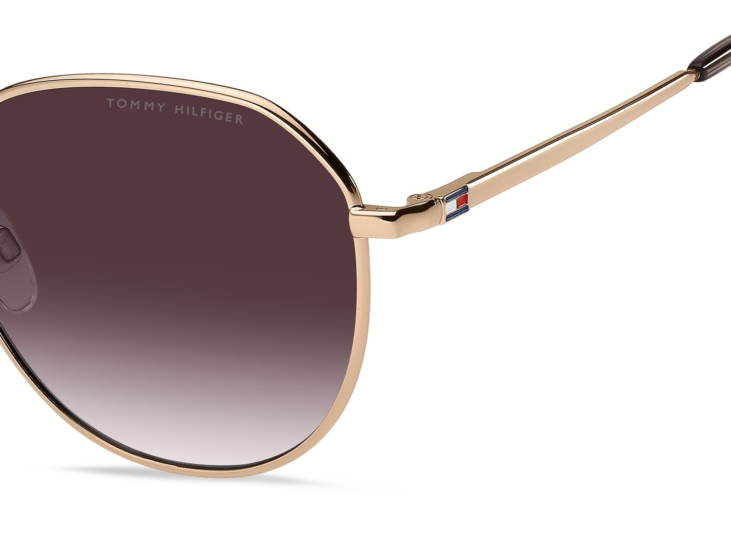 Occhiali da sole Tommy Hilfiger Th 2218/S 207870 DDB 3X colore gold copper forma pantos lenti pink doubleshade