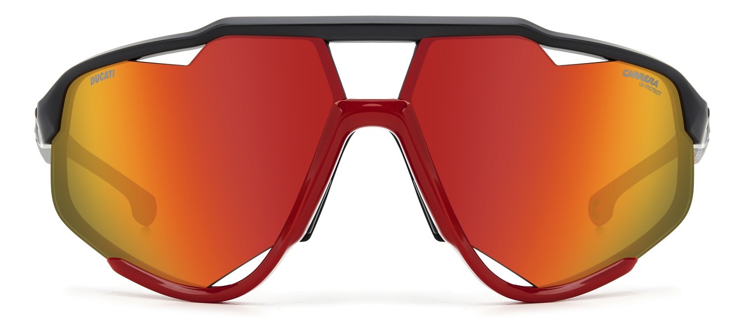Occhiali da sole Carrera Ducati Carduc 055/S 207878 BLX UZ colore matte black red forma rettangolare lenti red multilayer