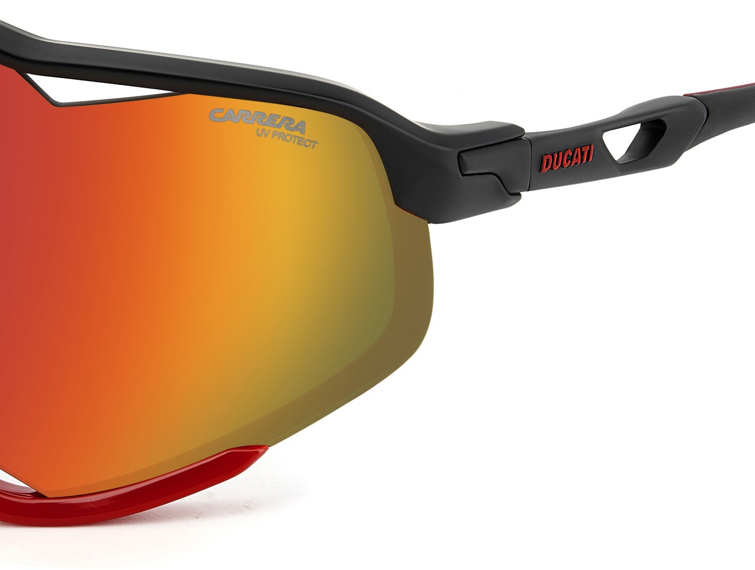 Occhiali da sole Carrera Ducati Carduc 055/S 207878 BLX UZ colore matte black red forma rettangolare lenti red multilayer
