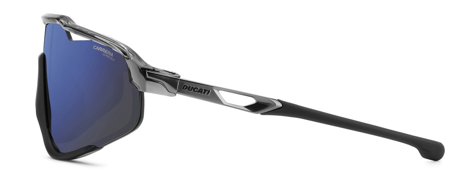 Sunglasses Carrera Ducati Carduc 055/S 207878 KB7 XT color grey shape rectangle lenses blu sky mirror