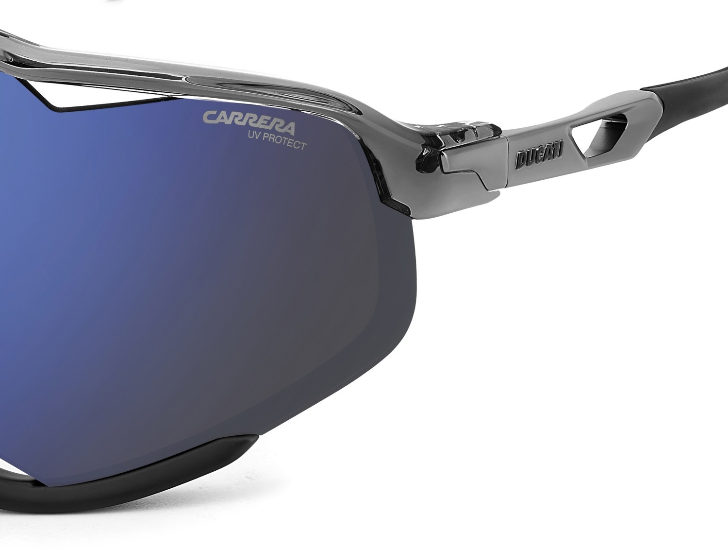 Sunglasses Carrera Ducati Carduc 055/S 207878 KB7 XT color grey shape rectangle lenses blu sky mirror