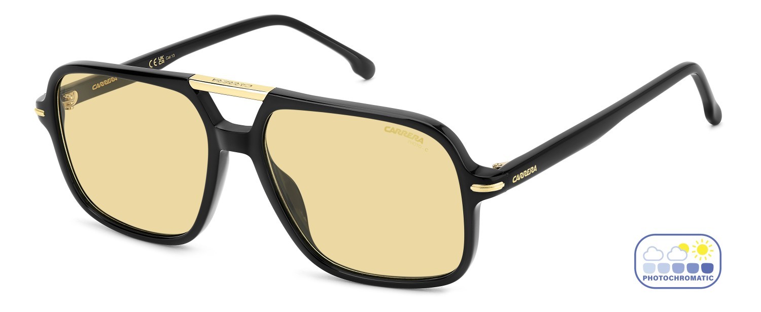 Sonnenbrillen Carrera 350/S 207880 71C UK farbe black yellow form rechteckig gläser yellow photocromatic