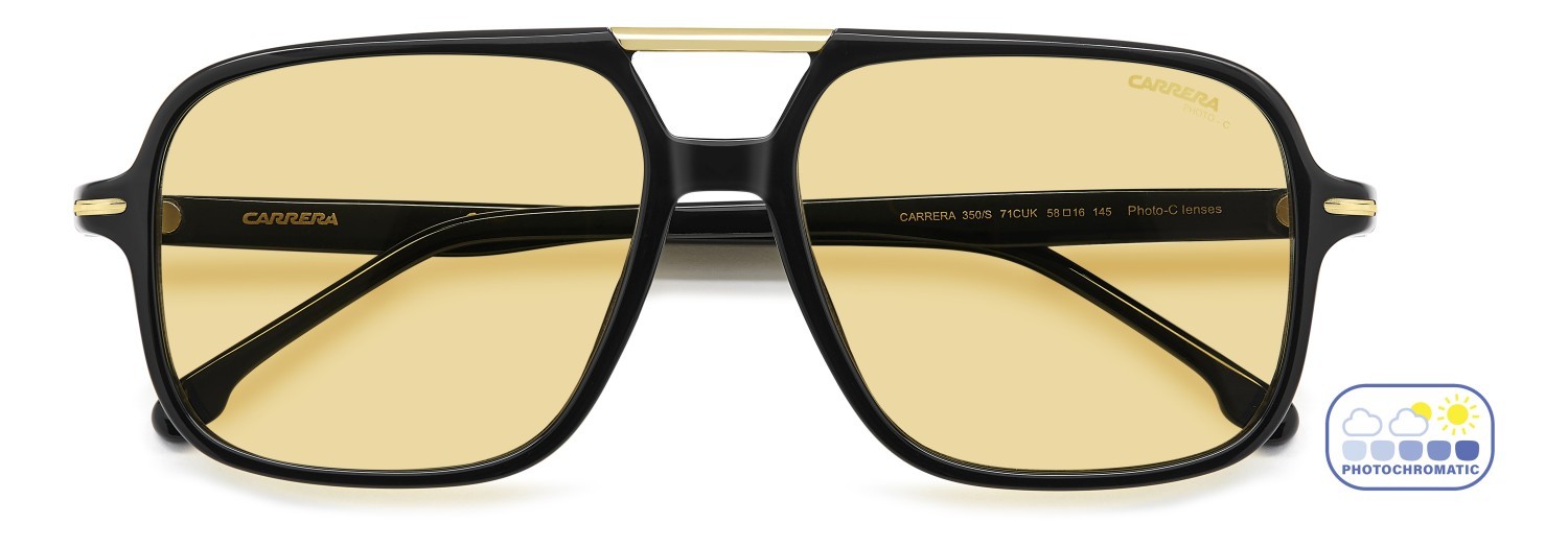 Sonnenbrillen Carrera 350/S 207880 71C UK farbe black yellow form rechteckig gläser yellow photocromatic