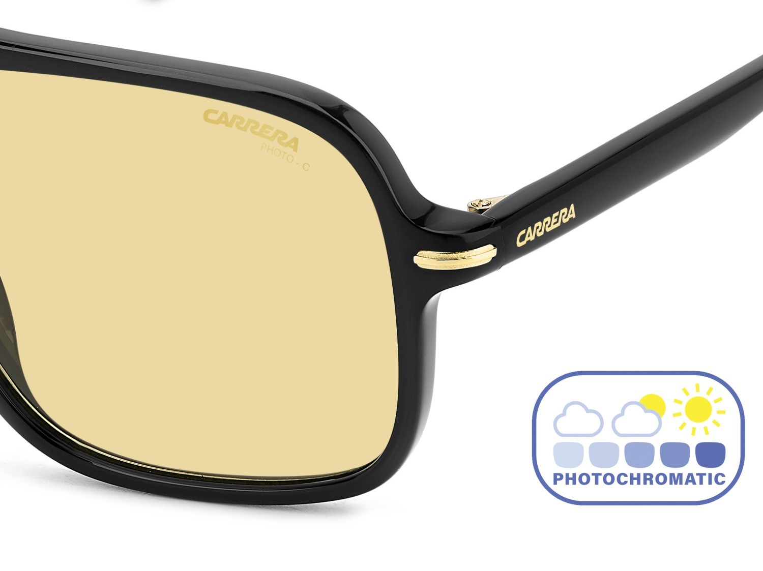 Sonnenbrillen Carrera 350/S 207880 71C UK farbe black yellow form rechteckig gläser yellow photocromatic