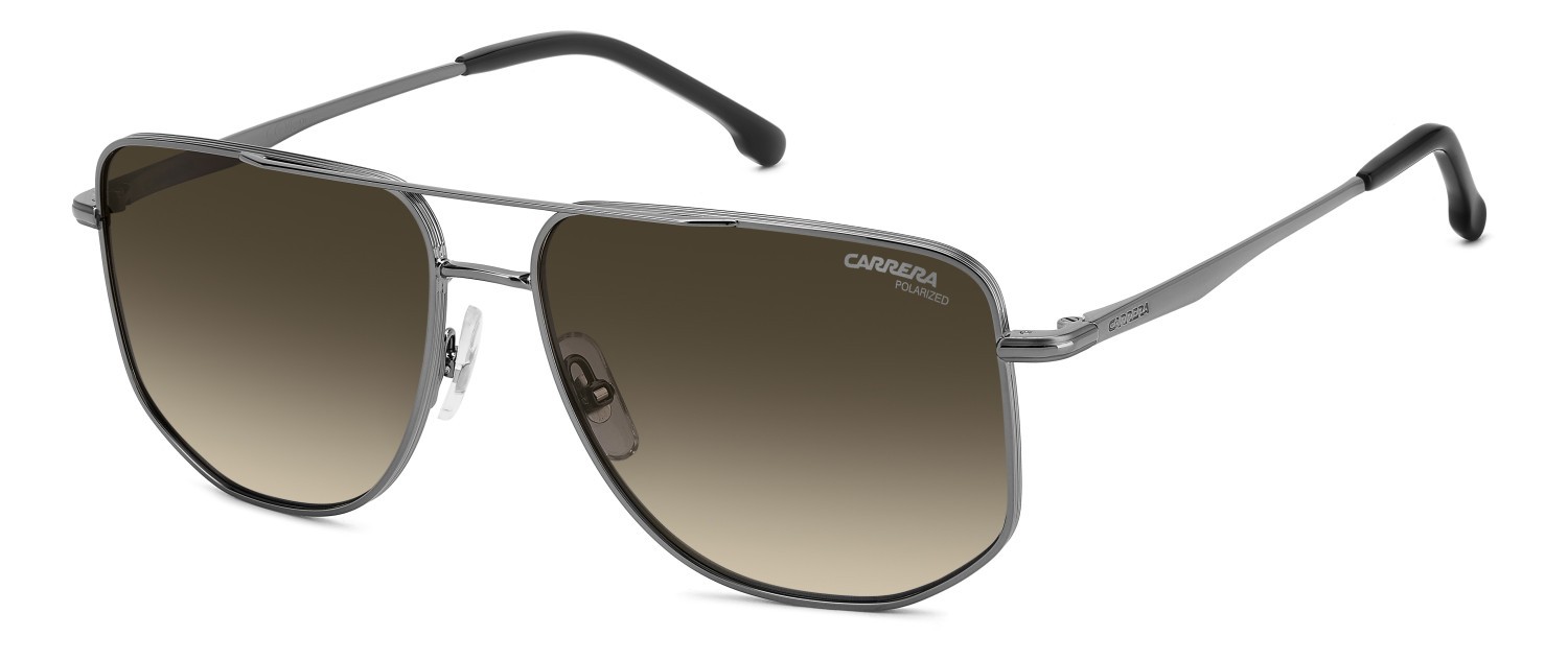 Sunglasses Carrera 355/S 207881 V81 LA color dark ruthenium black shape rectangle lenses brown shaded polarized