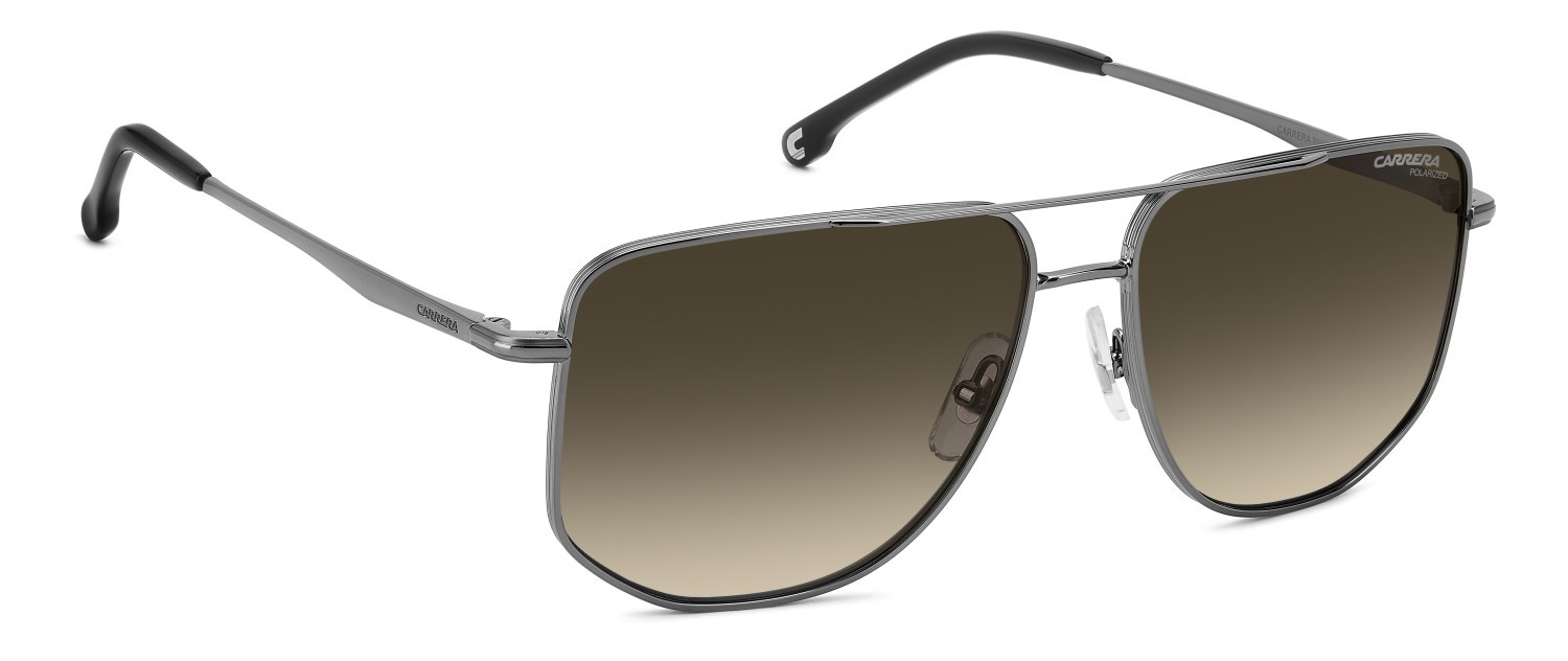 Sunglasses Carrera 355/S 207881 V81 LA color dark ruthenium black shape rectangle lenses brown shaded polarized