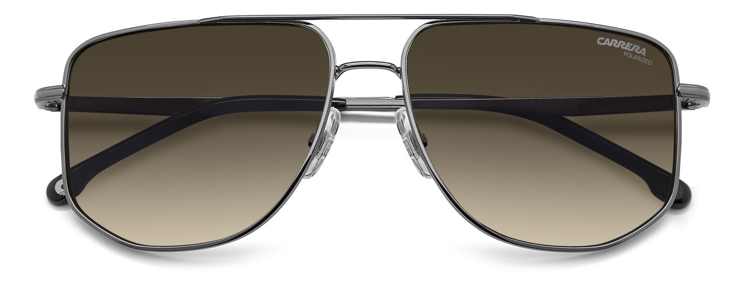 Sunglasses Carrera 355/S 207881 V81 LA color dark ruthenium black shape rectangle lenses brown shaded polarized