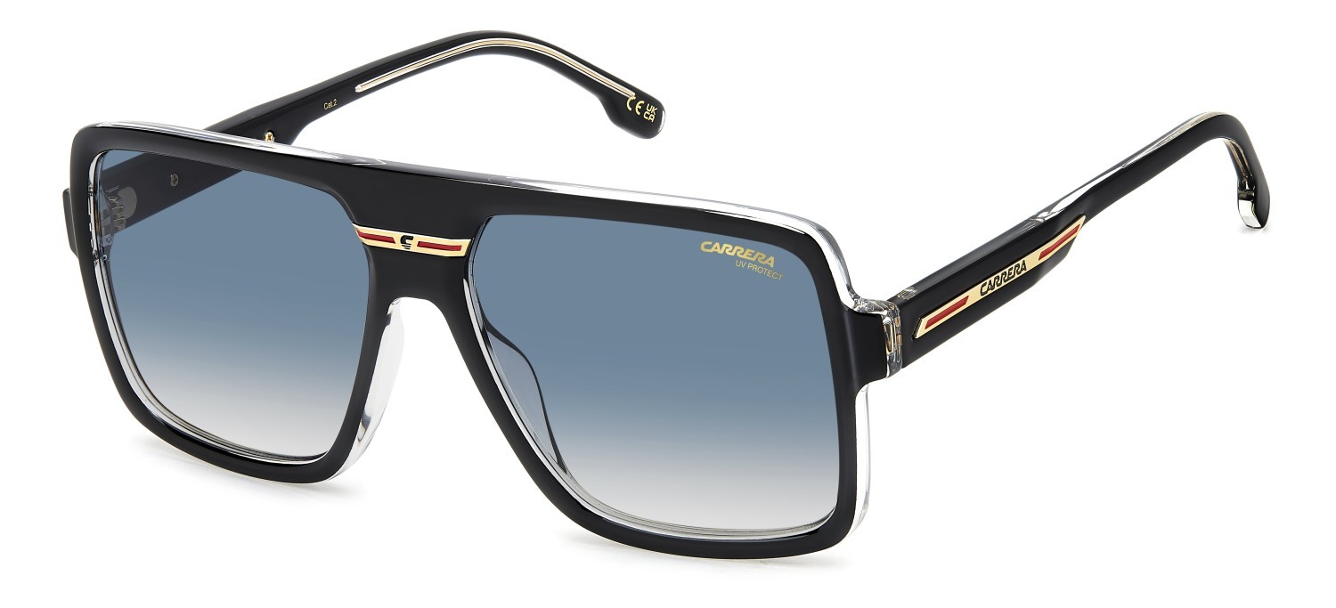 Sonnenbrillen Carrera Victory C 09/S 207883 7C5 08 farbe black crystal form rechteckig gläser dk blue shaded
