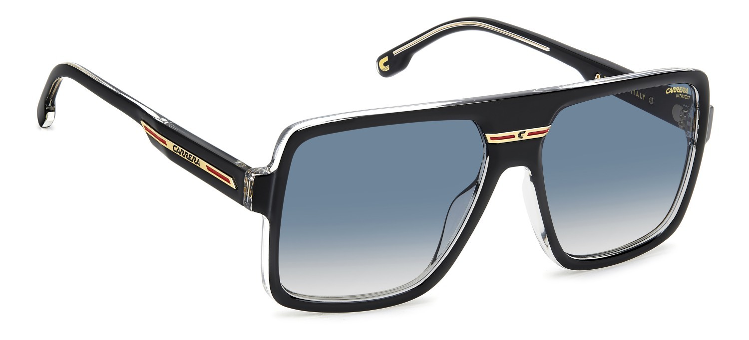 Sonnenbrillen Carrera Victory C 09/S 207883 7C5 08 farbe black crystal form rechteckig gläser dk blue shaded