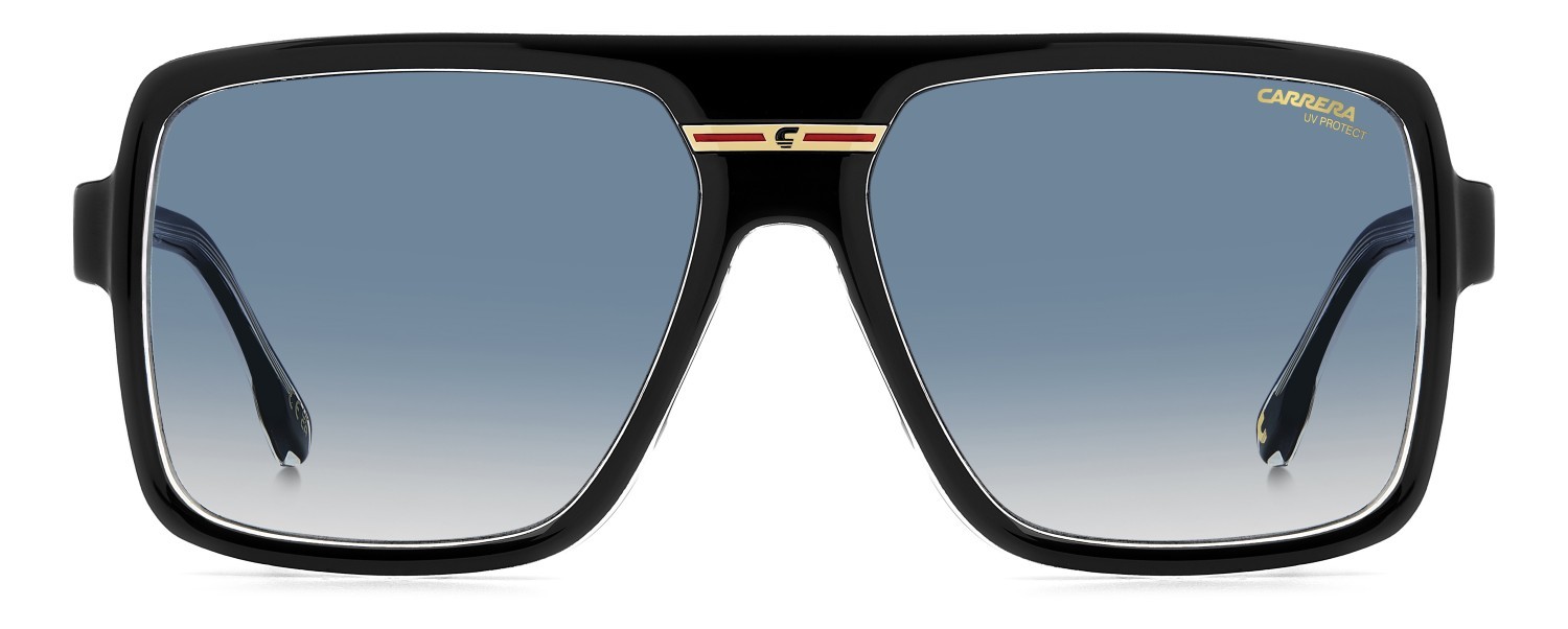 Sonnenbrillen Carrera Victory C 09/S 207883 7C5 08 farbe black crystal form rechteckig gläser dk blue shaded