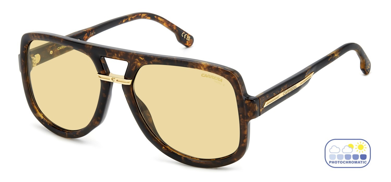 Sonnenbrillen Carrera Victory C 10/S 207884 086 UK farbe havana form quadratisch gläser yellow photocromatic