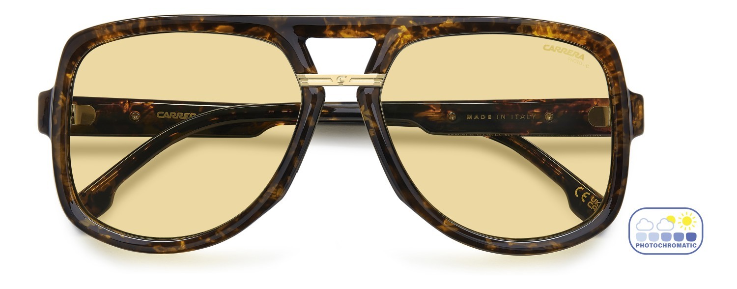 Sonnenbrillen Carrera Victory C 10/S 207884 086 UK farbe havana form quadratisch gläser yellow photocromatic