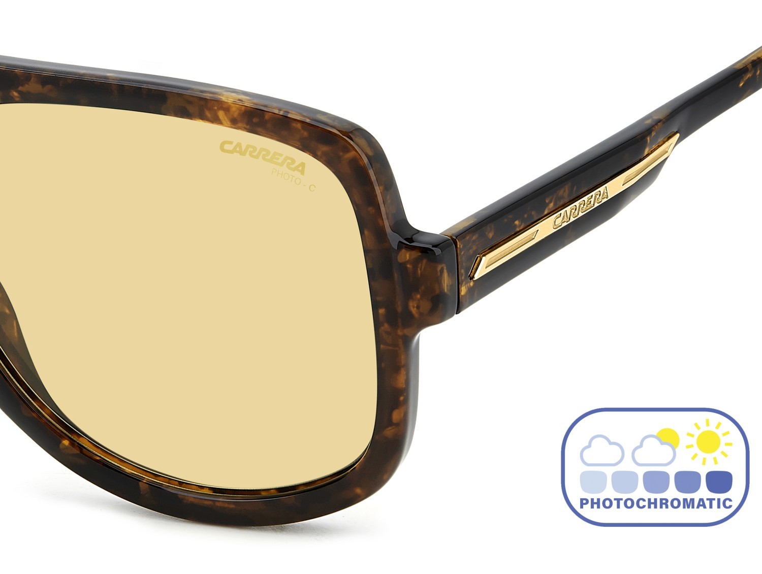 Sonnenbrillen Carrera Victory C 10/S 207884 086 UK farbe havana form quadratisch gläser yellow photocromatic
