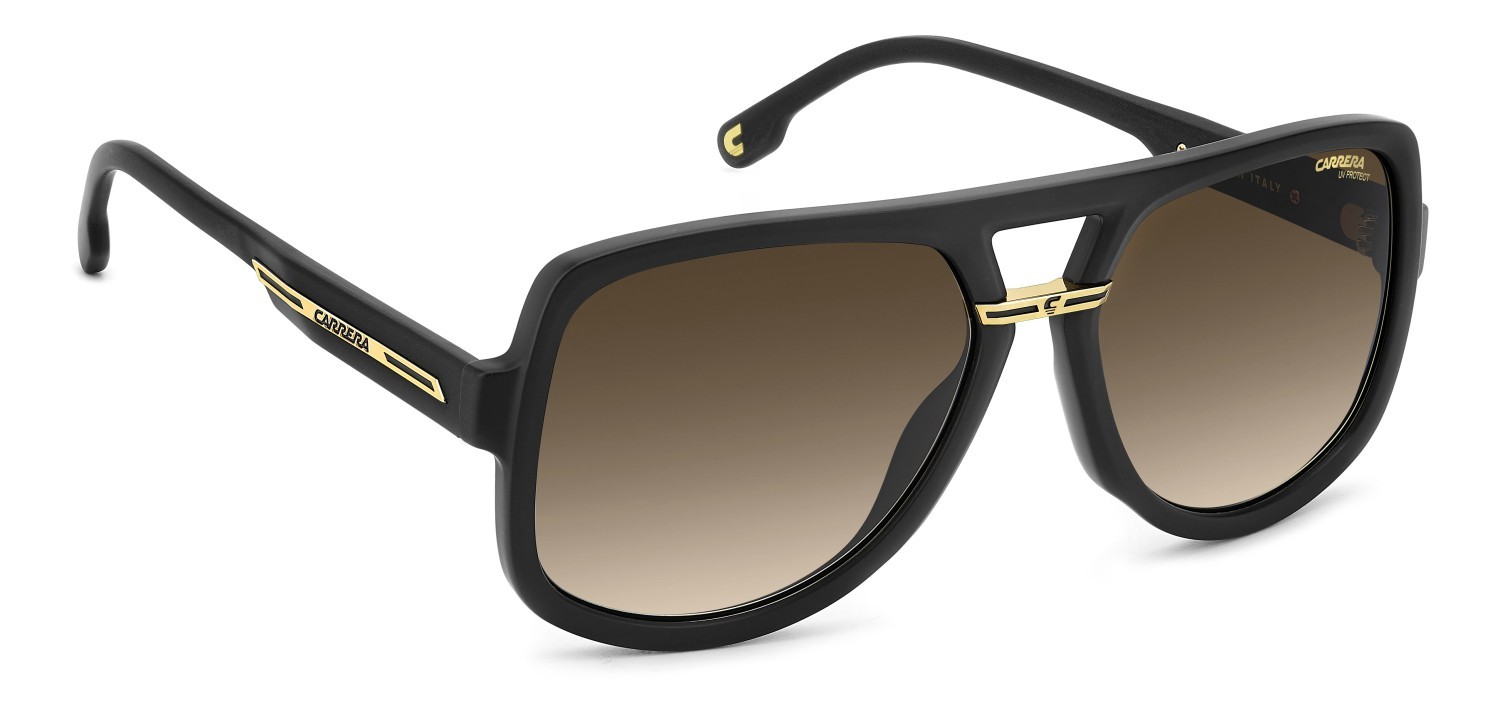 Occhiali da sole Carrera Victory C 10/S 207884 I46 86 colore matte black gold forma quadrato lenti black brown green antireflex