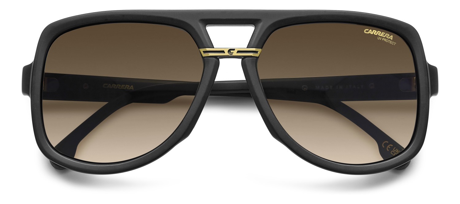 Occhiali da sole Carrera Victory C 10/S 207884 I46 86 colore matte black gold forma quadrato lenti black brown green antireflex