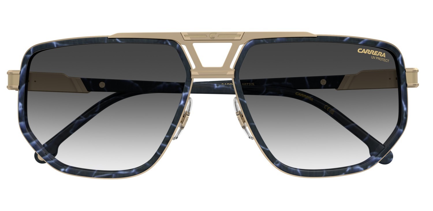 Sonnenbrillen Carrera 1072/S 207885 KY2 9O farbe blue gold form navigator gläser dark grey shaded