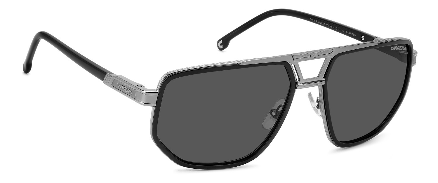 Occhiali da sole Carrera 1072/S 207885 V81 M9 colore dark ruthenium black forma navigator lenti grey polarized