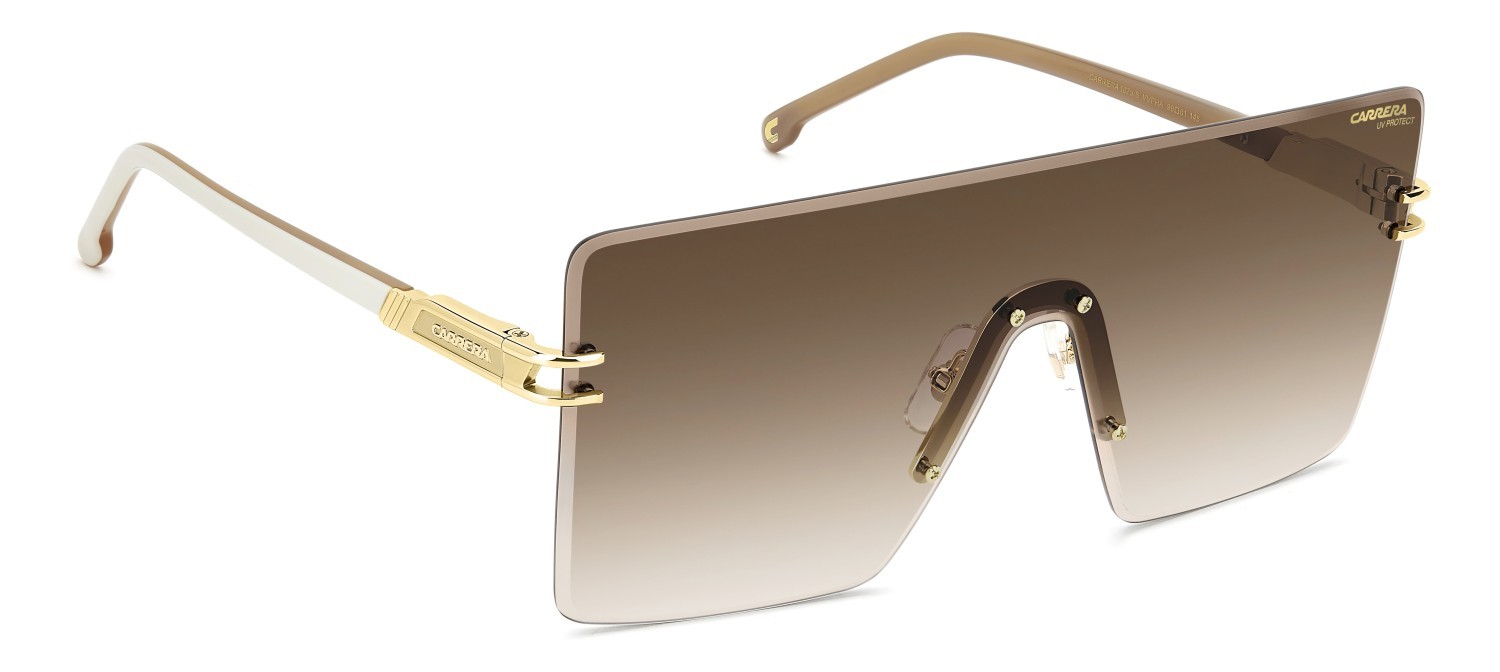 Sonnenbrillen Carrera 1075/S 207889 VVP HA farbe gold ivory form maske gläser brown shaded