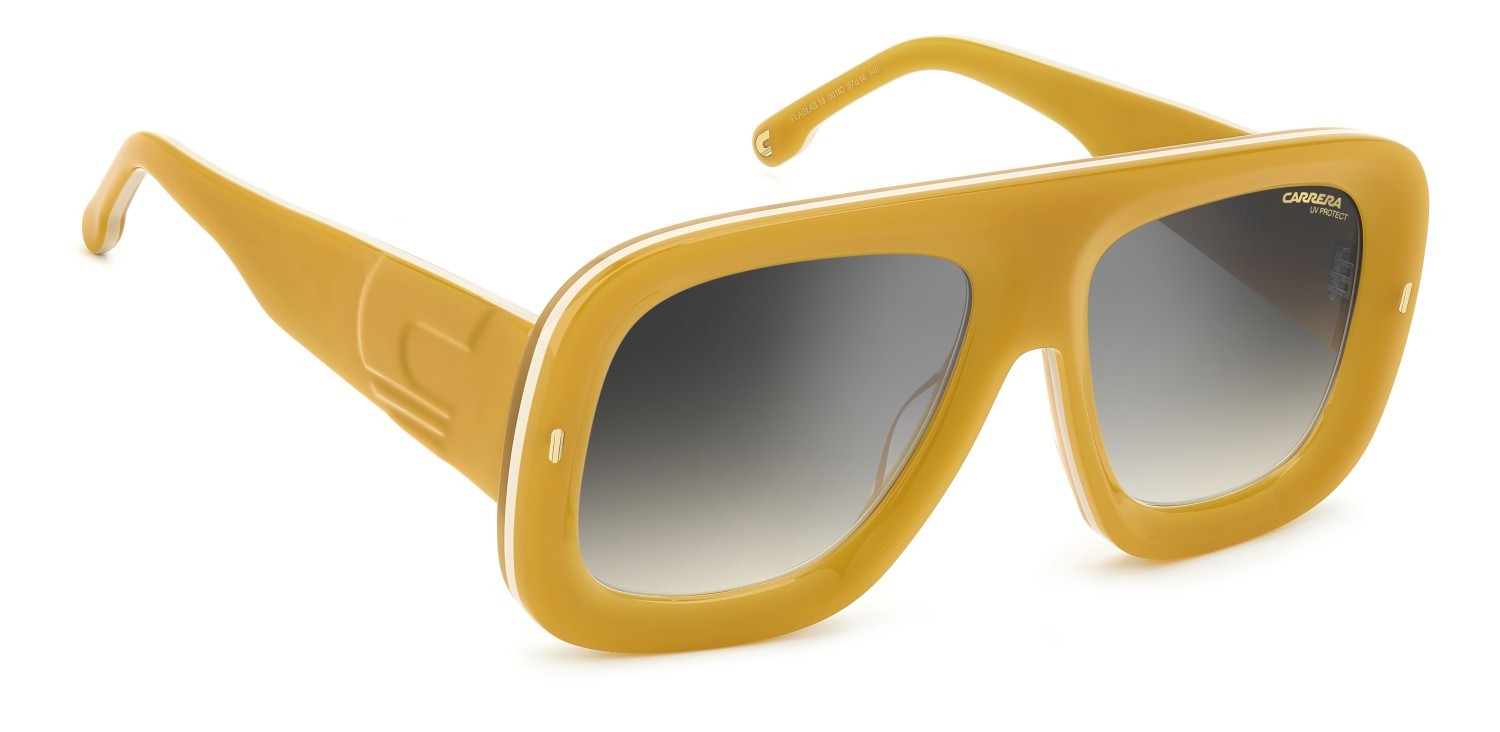 Sonnenbrillen Carrera Flaglab 18 207890 001 IC farbe yellow gold form quadratisch gläser grey mirrorshade silver
