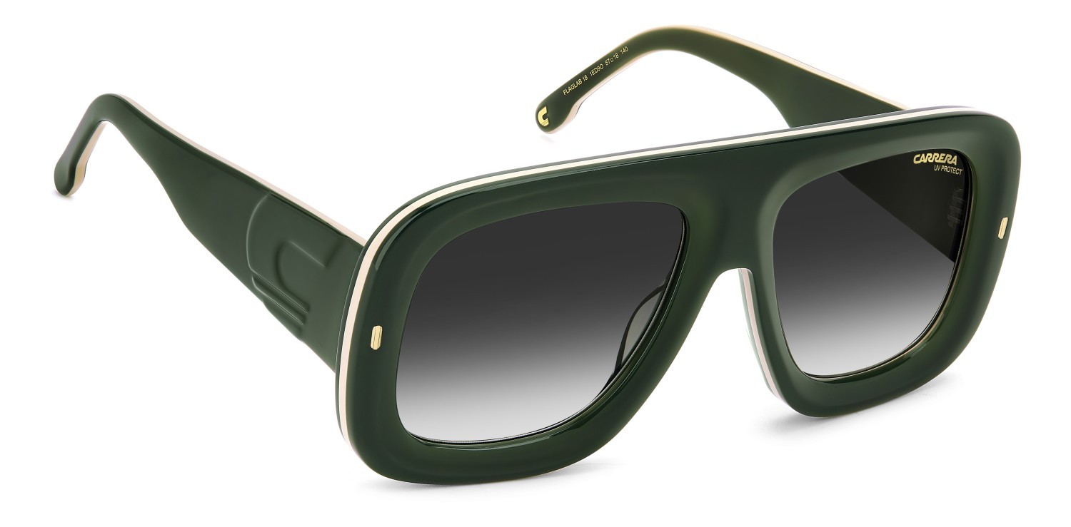 Occhiali da sole Carrera Flaglab 18 207890 1ED 9O colore green forma quadrato lenti dark grey shaded