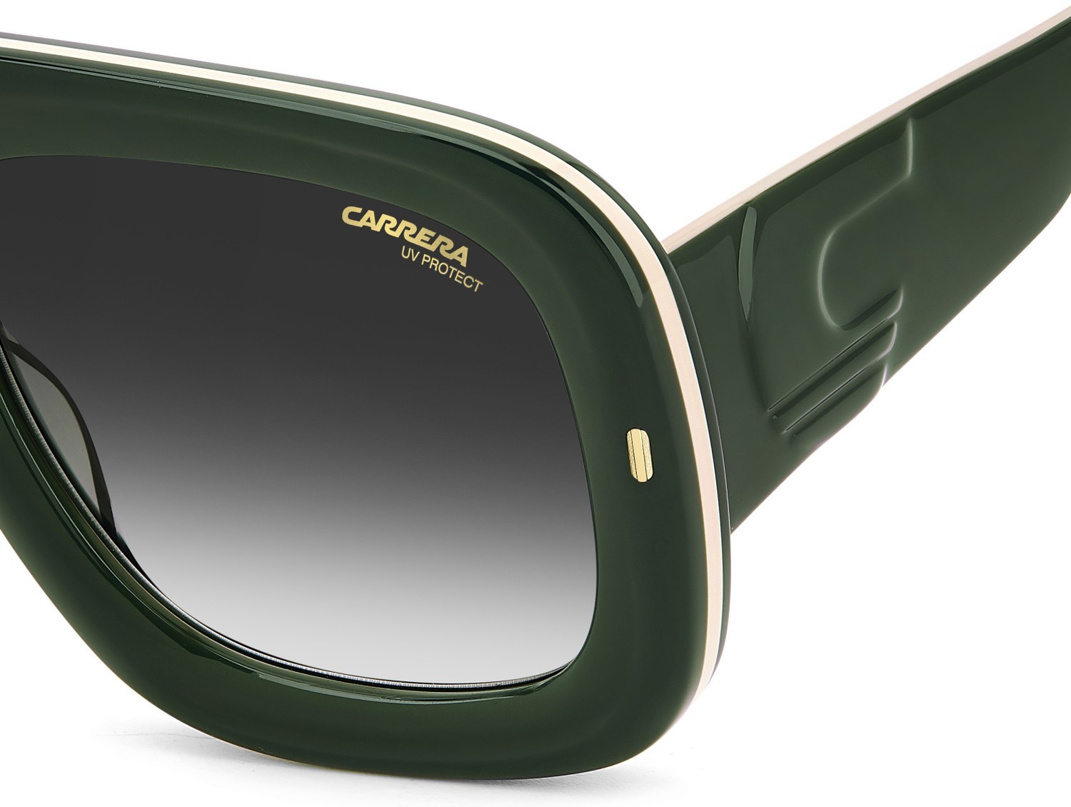Occhiali da sole Carrera Flaglab 18 207890 1ED 9O colore green forma quadrato lenti dark grey shaded