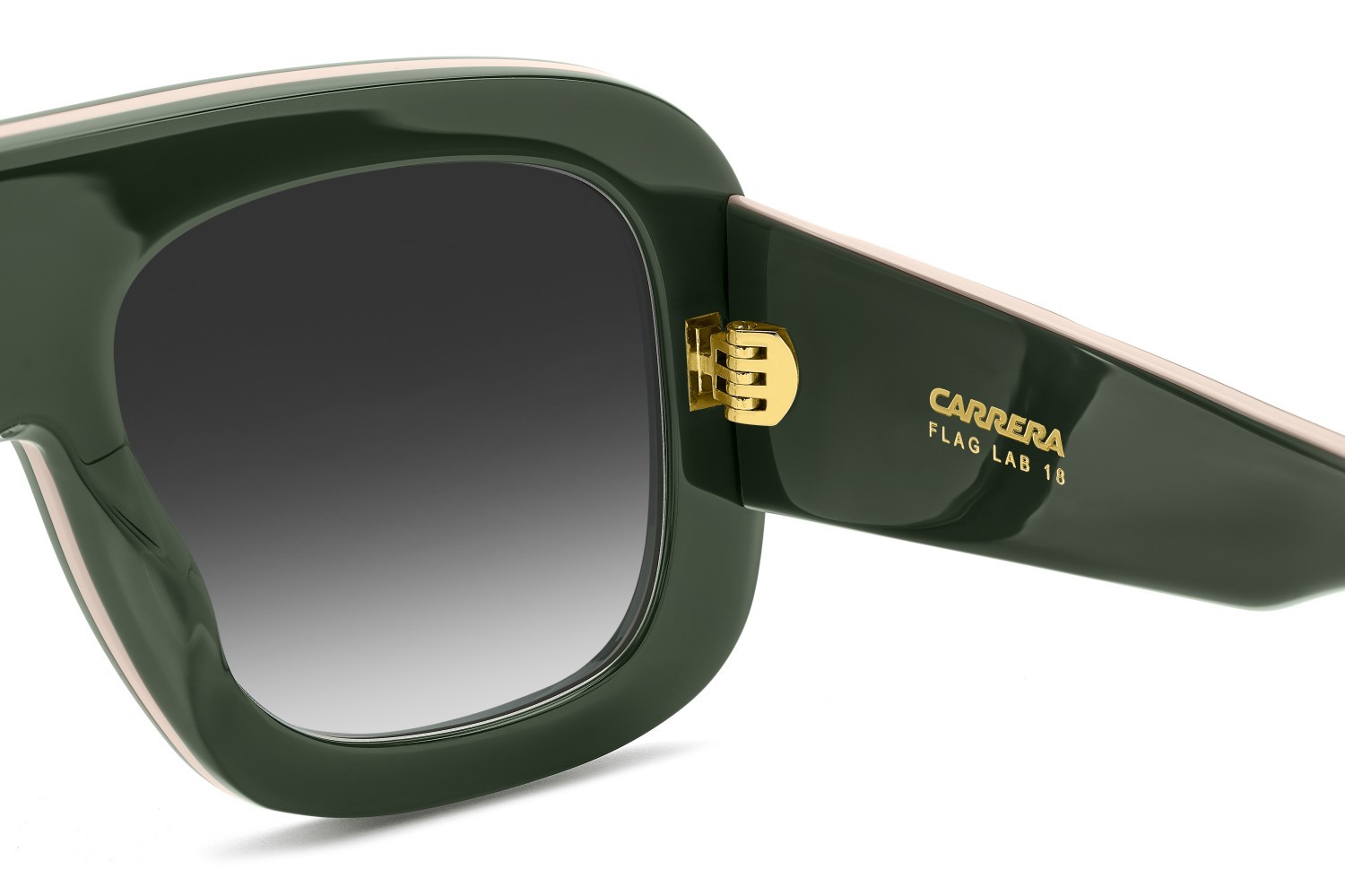 Occhiali da sole Carrera Flaglab 18 207890 1ED 9O colore green forma quadrato lenti dark grey shaded